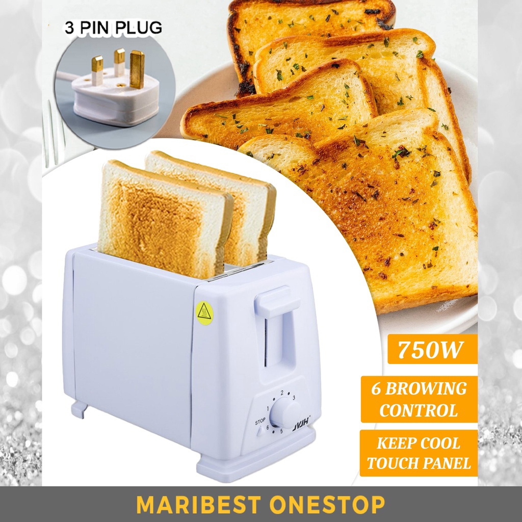 2 Slice Electronic Toaster Pembakar Roti Bread Toaster Electric Toaster Machine 6 Level Bread Maker Sandwich Maker