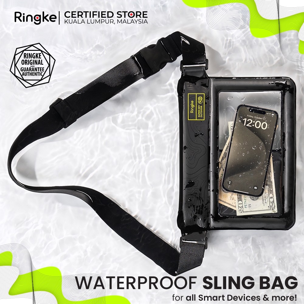 RINGKE® WATERPROOF SLING BAG Large Storage IPX8 Rating Innovative AirPocket Cushion Shock Absorption & Floating Phone Ca