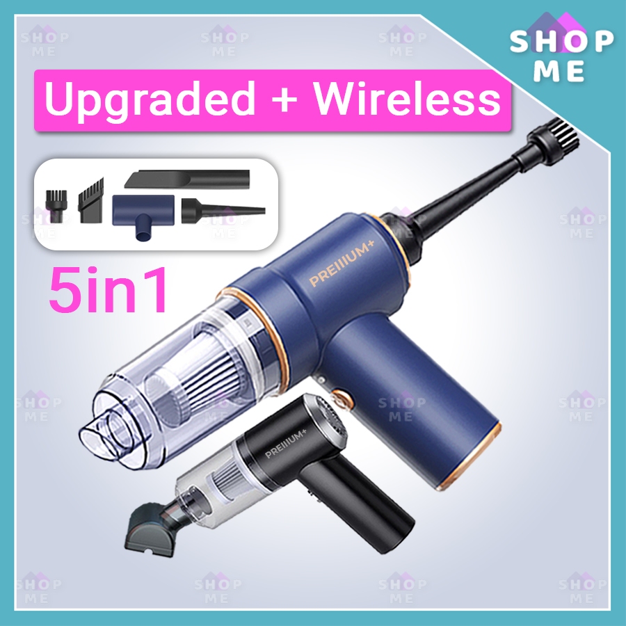 5in1 Cordless Vacuum Cleaner 21000Pa UPGRADED Air Blower Rechargeable Portable Wireless Car Vacuum Vakum Kereta 吸塵機無線