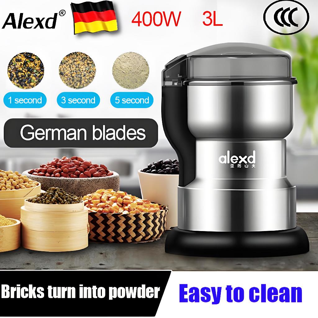 Alex【400W】stainless steel coffee grinder electric spice grinder machine Stainless steel blade Grind more finely 磨粉机 研磨机