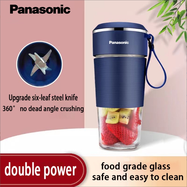 Panasonic Rechargeable Portable Mini Juicer 2400mAh Blender 300ml Blue Colour with Magnetic