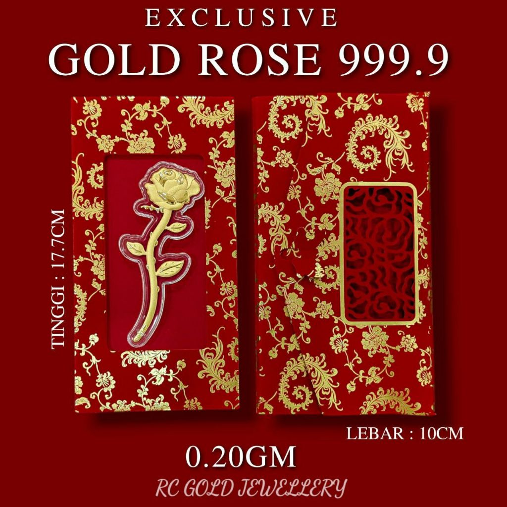 GOLD WAFER ROSE 999.9 GOLD BAR 0.20GM GIFT SET 9999 AUTHENTIC GOLD&hellip;