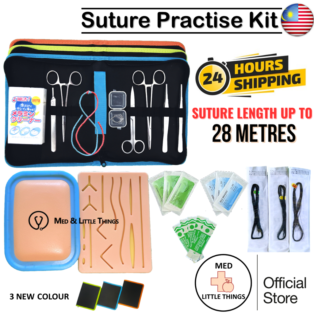 Complete Surgical Practice Kit 20-in-1 Premium Medical Suture Set Suture Kit Suturing Practise Kit