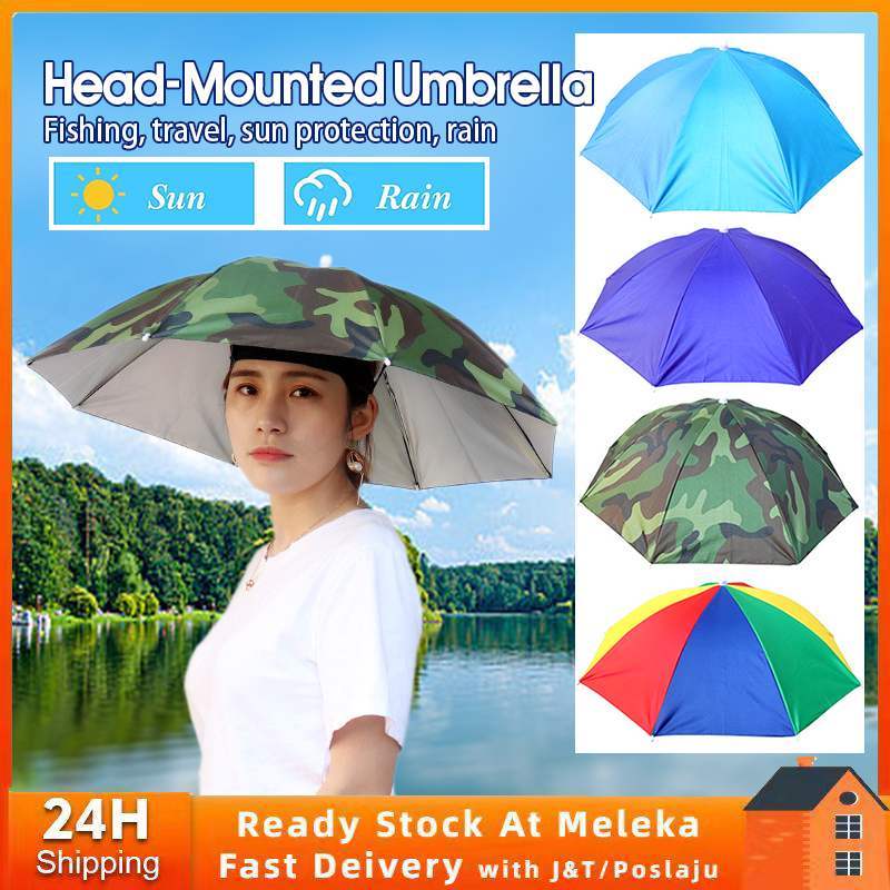 ☔Foldable Head Umbrella Cap Shade Hat Outdoor Anti Rain Waterproof Sun UV Protection Fishing Beach Camping Hiking 头伞帽