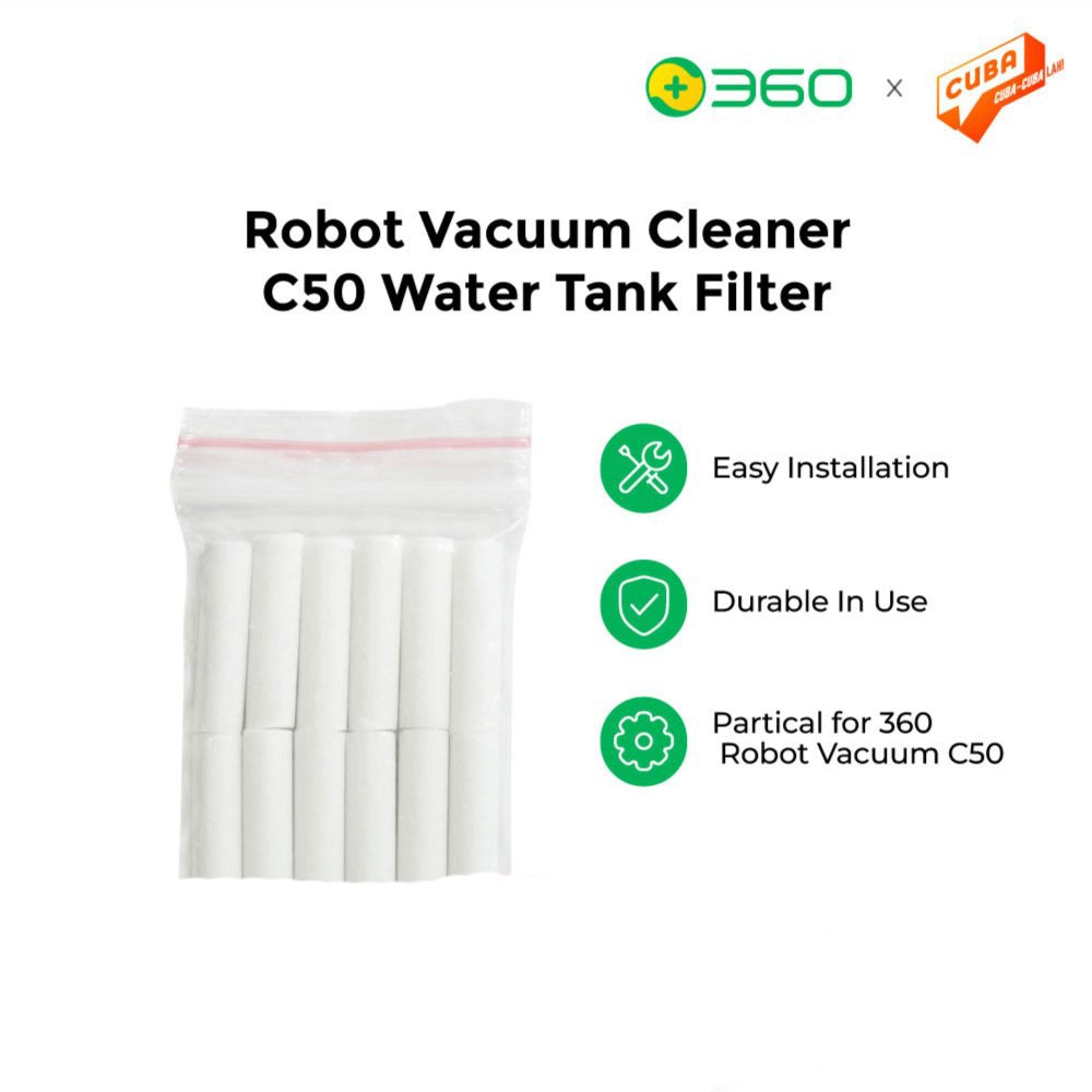 360 Robot vacuum Cleaner C50 - Water Tank Filter Element - 12 PCS