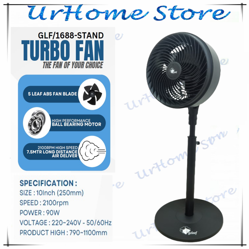 Geloof Powerful Stand Fan 10'' / Adjustable Stand Fan Table Fan Kipas Berdiri | Kipas Meja Kipas