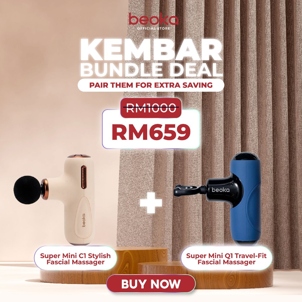 (Kembar Deal) Beoka Super Mini C1 / Beoka Super Mini Q1 Fascial Massage Gun Mesin Urut 按摩枪 Bundle Deal