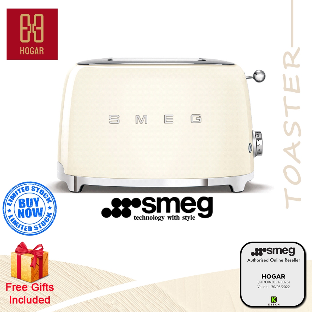 Smeg Toaster TSF01 CREAM | Bread Toaster| Retro Toaster | Pembakar Roti | 2 Slice Toaster |TSF01CR