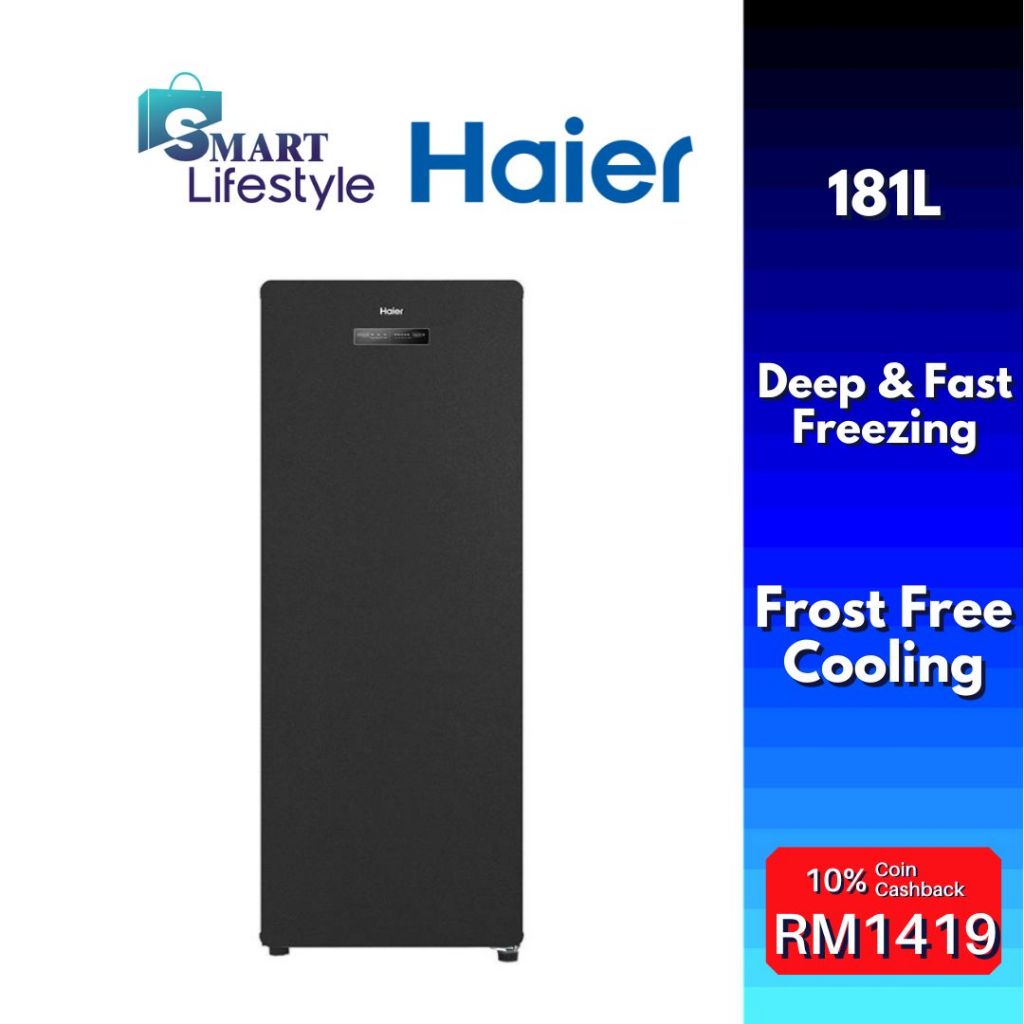 Haier 181L 1 Door Frost Free Upright Freezer with Digital Temperature Control HUR-181NE