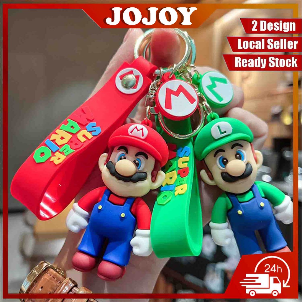 JOJOY Super Mario Keychain Mario Pendant Cartoon Cute Car Keychain Doll Mario Land Push Giveaway