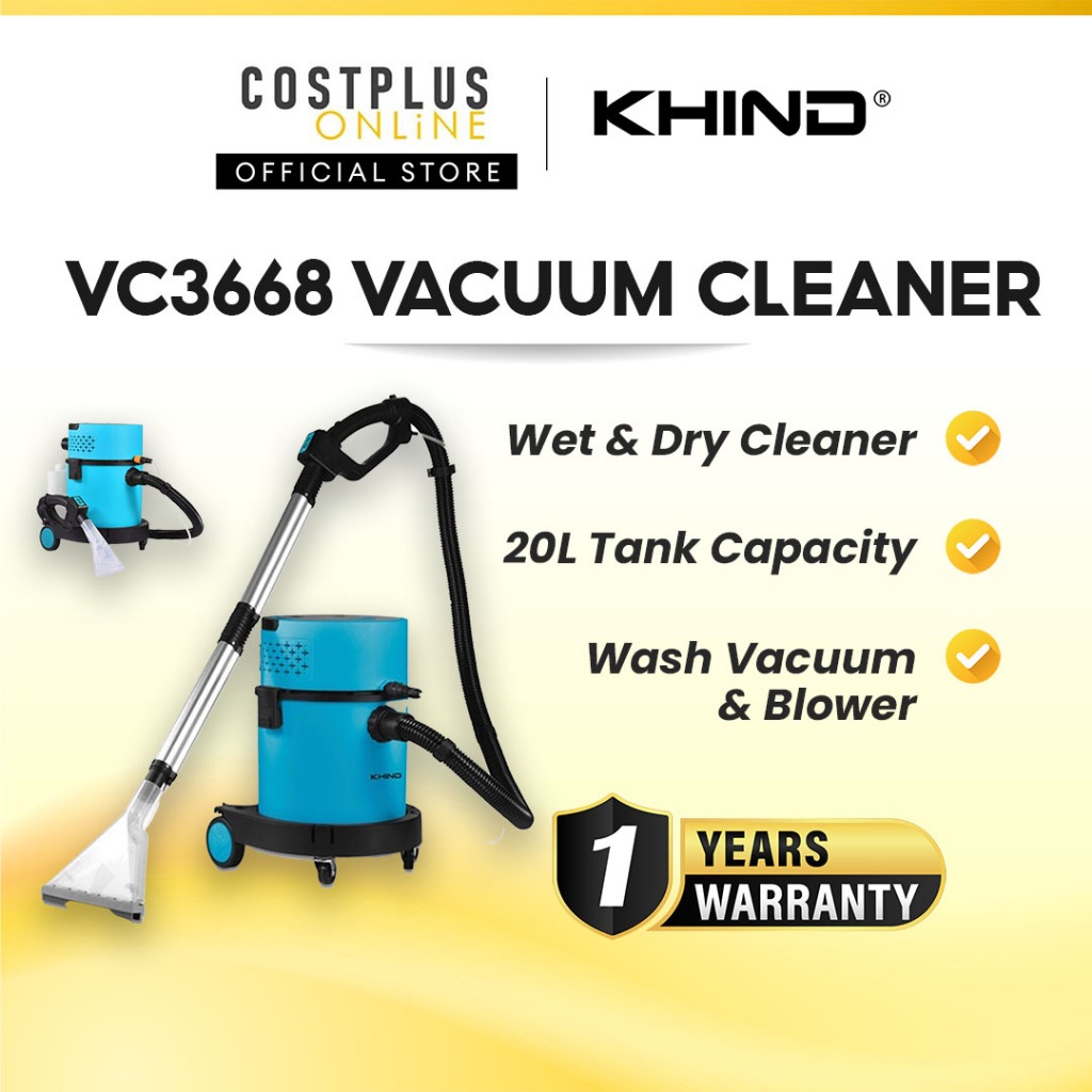 Khind 4 in 1 Vacuum Cleaner Wet & Dry & Wash & Blow VC3668 Sofa Carpet Car Water Spray Blower Indoor Outdoor Vakum 吸尘机