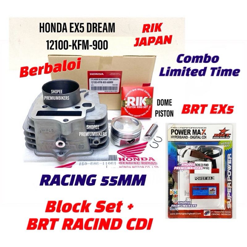 EX5 DREAM RACING BLOCK STANDARD HONDA WAVE 100 100R KRISS100 55MM 53MM