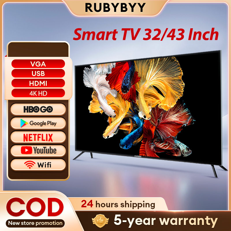 Smart TV 43 Inch 4K Android TV Murah 32 Inch Television UHD 1080P Android 12.0 Built-In USB