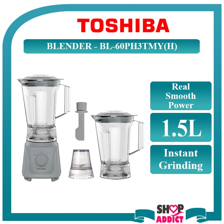 Toshiba 1.5L Twin Jug Blender BL-60PH3 with Dry Mill / BL-60PH2 without Dry Mill / BL-60PHNMY with Dry Mill