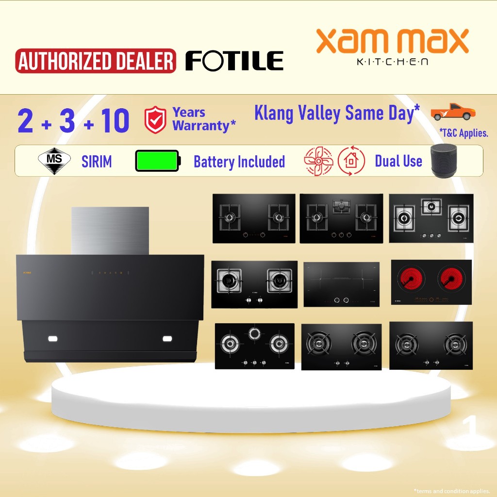 FAST DELIVERY Fotile Bundle - JQG9031 + Gas Hob 90cm Chimney Cooker Hood / Smart SMOTION Detection