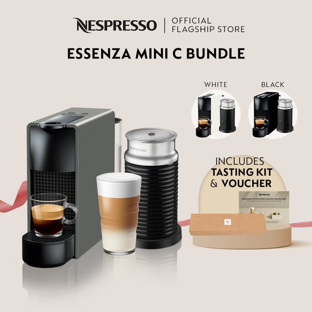 Nespresso Essenza Mini C Range Coffee Machine Bundle with Aeroccino | Free RM50 Coffee Credit Voucher 134875