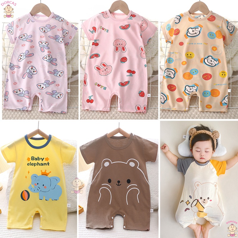 [M'sia Stock]0-18MBaju Bayi Baby Clothing Rompers Cartoon Newborn Jumpsuits Nightwear One Piece Infant Boy Girl