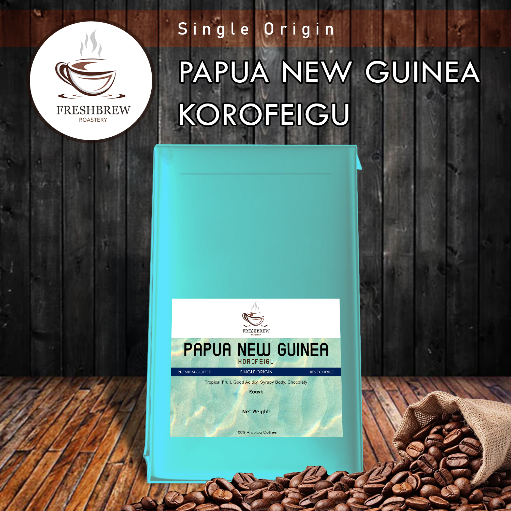 Freshbrew PNG Papua New Guinea Korofeigu Organic Single Origin Arabica Coffee Bean