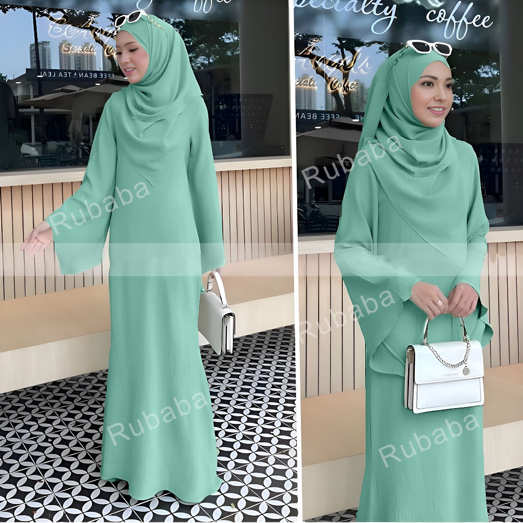 Modern Abaya Muslimah with FREE SHAWL  Italian Cotton Exlusive By RUBABA