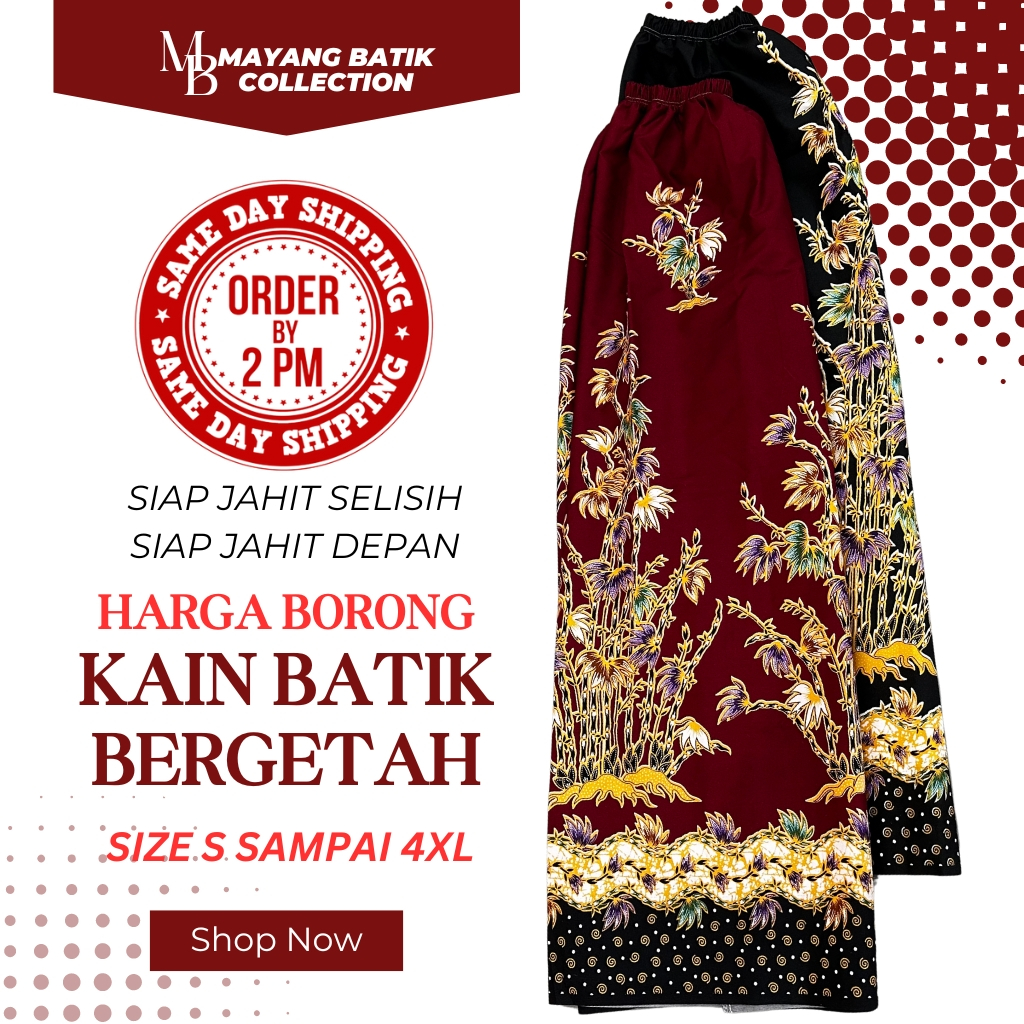 Kain Berpantang Bergetah / Kain Batik Instant / Confinement Sarong /Kain Batik Sarong Siap Getah Pinggang [1043 - 1046]