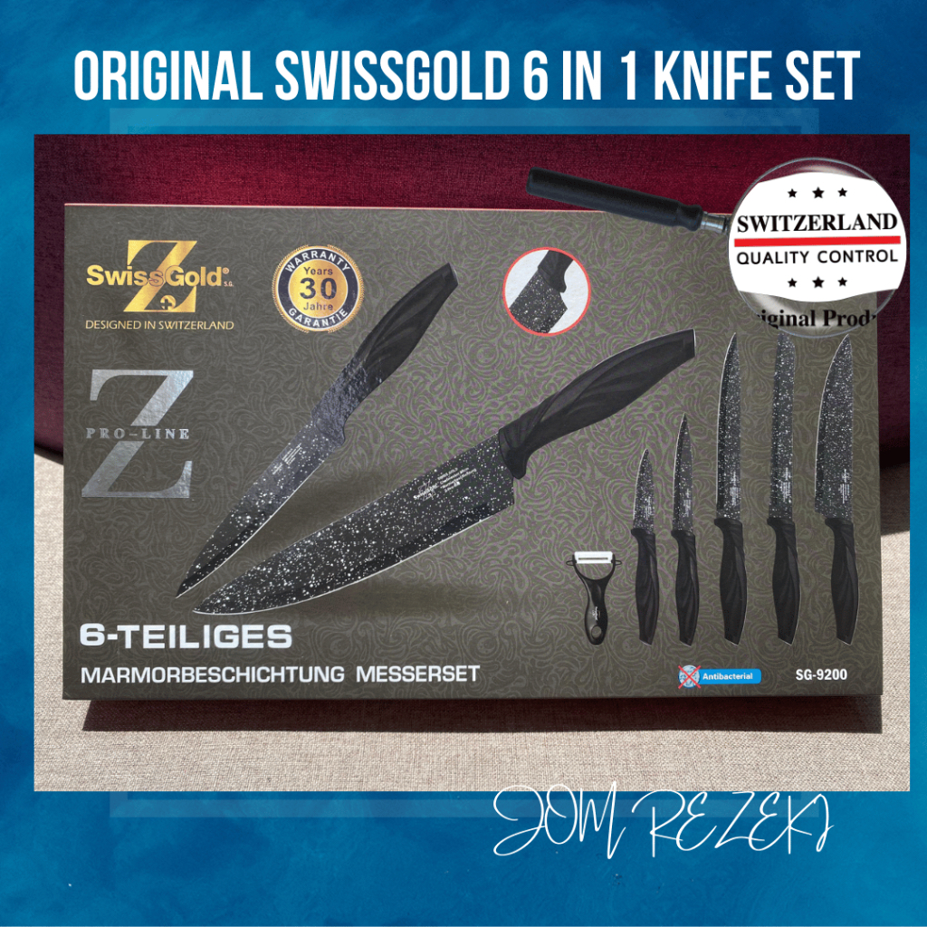 JOM household Kitchen QUALITY MATTE BLACK STAINLESS STEEL KNIFE SET HADIAH KITCHEN GIFT PISAU DAPUR SET PISAU TERBAIK