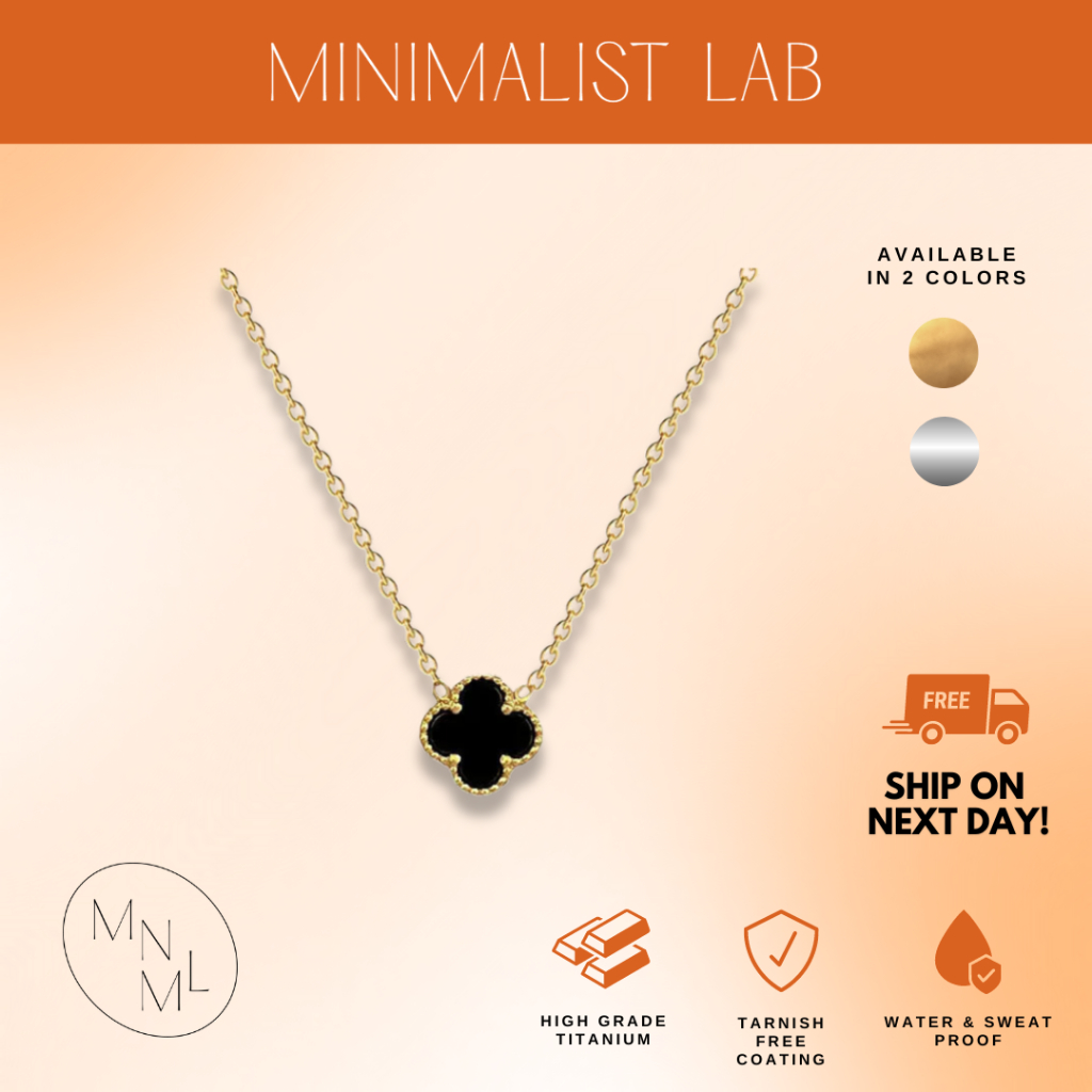 MINIMALIST LAB Titanium Clover Duo Cable Chain Necklace