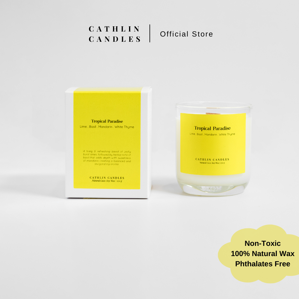 Cathlin Candles Tropical Paradise Scented Candle | Premium Natural Coco-Soy Wax