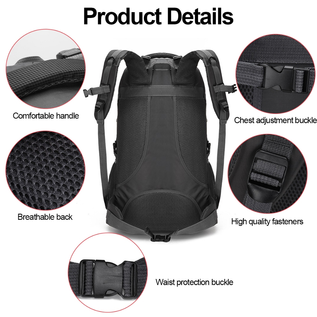 40/60L Outdoor Hiking Bag Travel Waterproof Backpack Unisex Sports Nylon Large Capacity Backpack 登山包户外背包