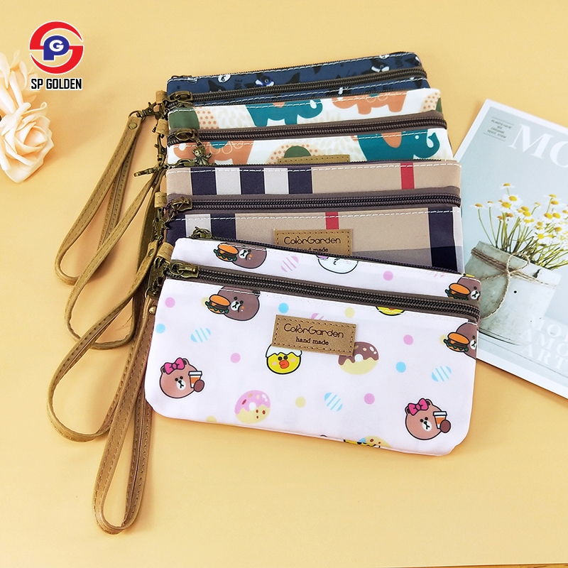 Korean Style Waterproof Oxford Cloth Cartoon Wristlets Women Purse Wallet Pouch Wristband