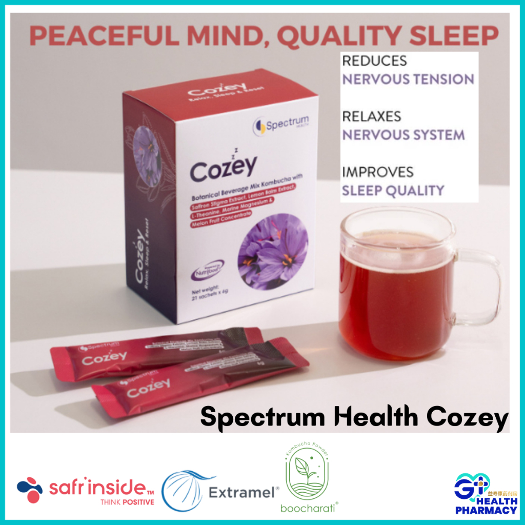 Cozey sleep and relax natural kombucha drink (Sleep Supplement) (21 sachets) - Safron L-theanine Magnesium