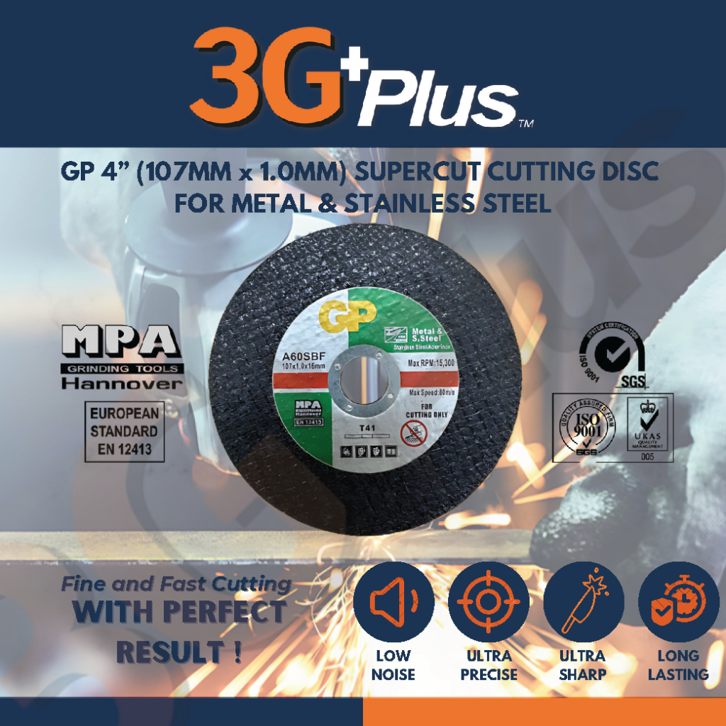 'GP' 4” 1.0mm Angle Grinder Cutting Disc Cutting Wheel Mata Pemotong Besi (Metal & Stainless Steel)