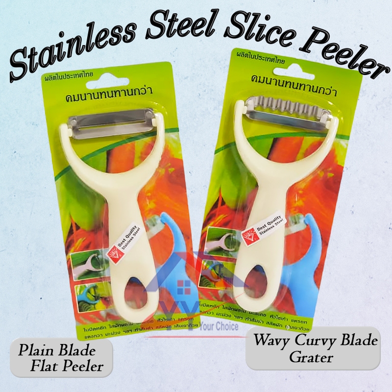 Thailand Diamond Brand Stainless Steel Slice Peeler /Fruit Vegetable Peeler, Grater Scraper/ Wavy Curvy Zag/Plain Peeler