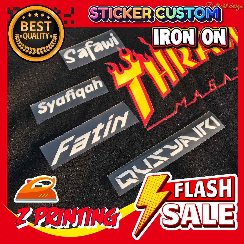 Customize Nama Untuk Baju || Heat Transfer Sticker IRON ON || STICKER BAJU/TOTEBAG