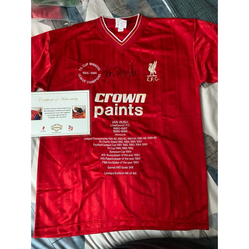 Liverpool Legend Ian Rush Signed Jersey with Honors