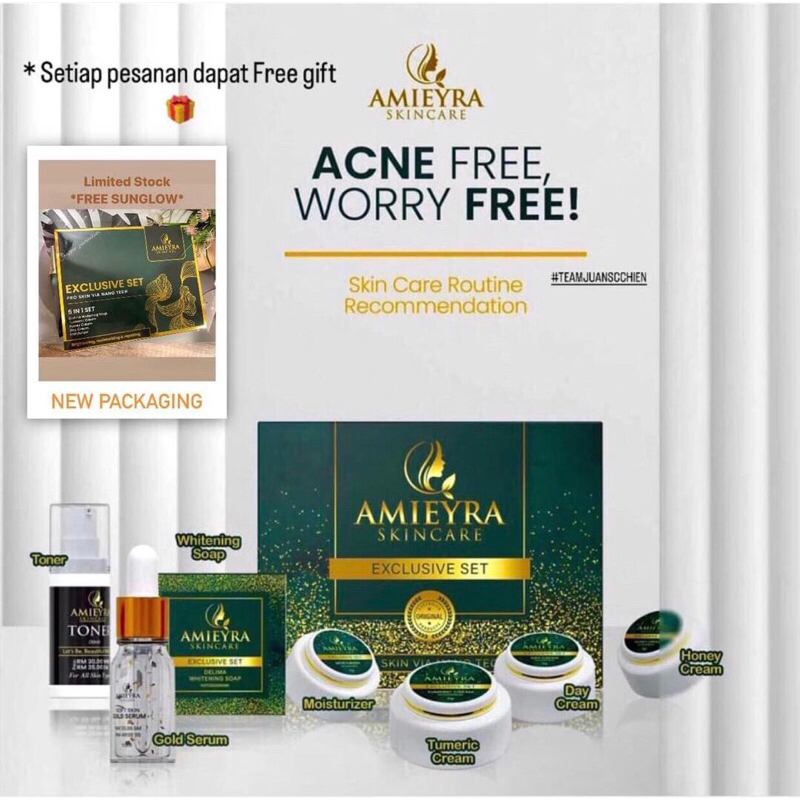 Amieyra Skincare set 5 in 1 ORIGINAL + FREE GIFT