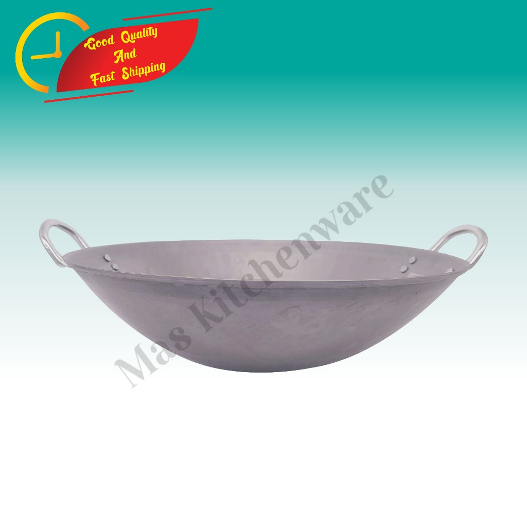 MAS Caldron Wok Double Handle 40CM 43CM 46CM 50CM 55CM 60CM Iron Wok/ Restaurant Wok/Big Wok / Kuali Besi/ 双柄炒锅