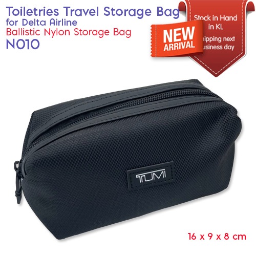 Delta Airline Shaving Bag For Toiletries Accessories Durable Black ballistic Nylon Clutch for Cosmetics Brushes Tools