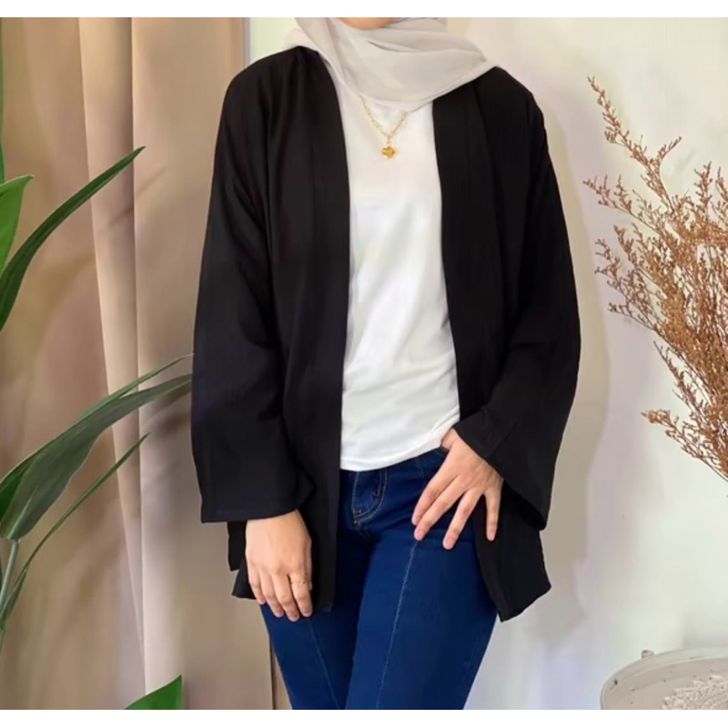 CARDIGAN KIMONO STYLE OUTWEAR CEY ITLALIAN CRAPE [READY STOCK]