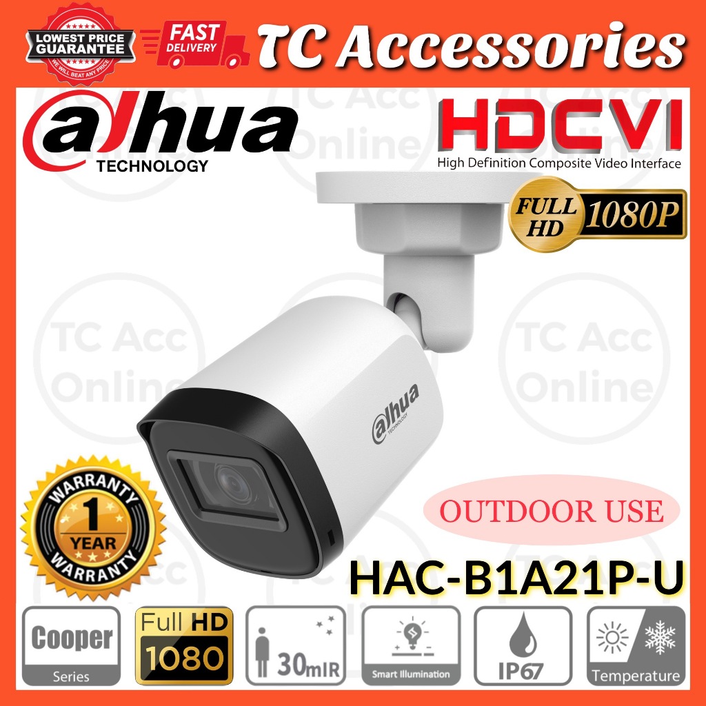 Dahua 2MP 1080P Full HD Outdoor IR Bullet CVI Camera HAC-B1A21P-U CCTV Support Night Vision View