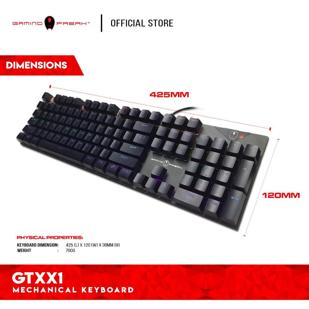 [READY STOCK] GAMING FREAK GT XX1 Mechanical Gaming Keyboard - Blue / Brown Switch