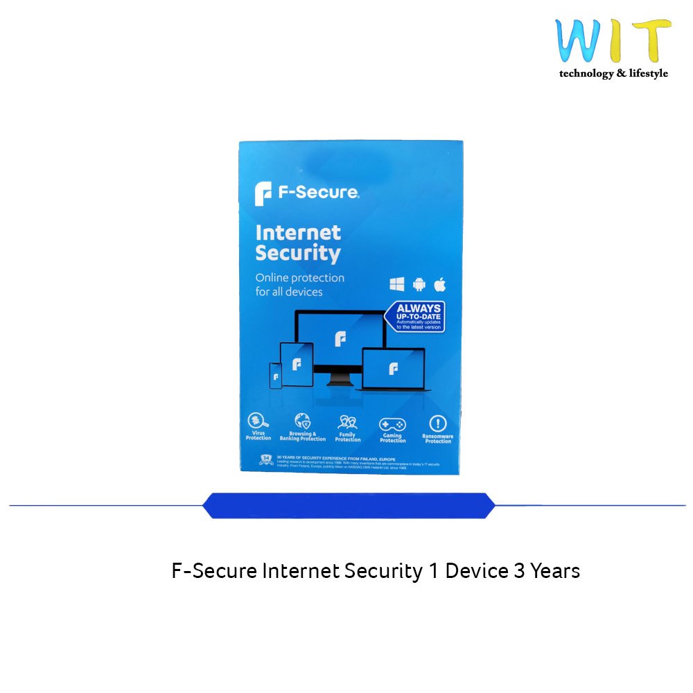 F-Secure Internet Security for your PCs, Macs, smartphones, and tablets 1 User 3 Years