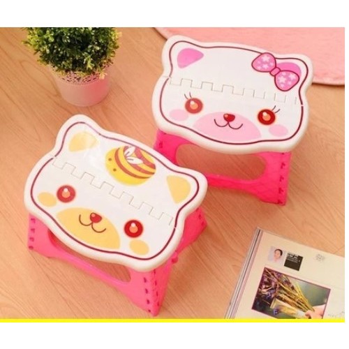 Clear Stock Lightweight Folding Step Stool Durable Foldable Plastic Chair Kerusi Bangku