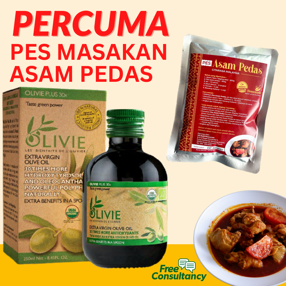 MINYAK ZAITUN EXTRA VIRGIN OLIVE OIL PLUS 30X OLIVE HOUSE [Percuma 300g Pes Asam Pedas dan pilihan lain-lain hadiah]