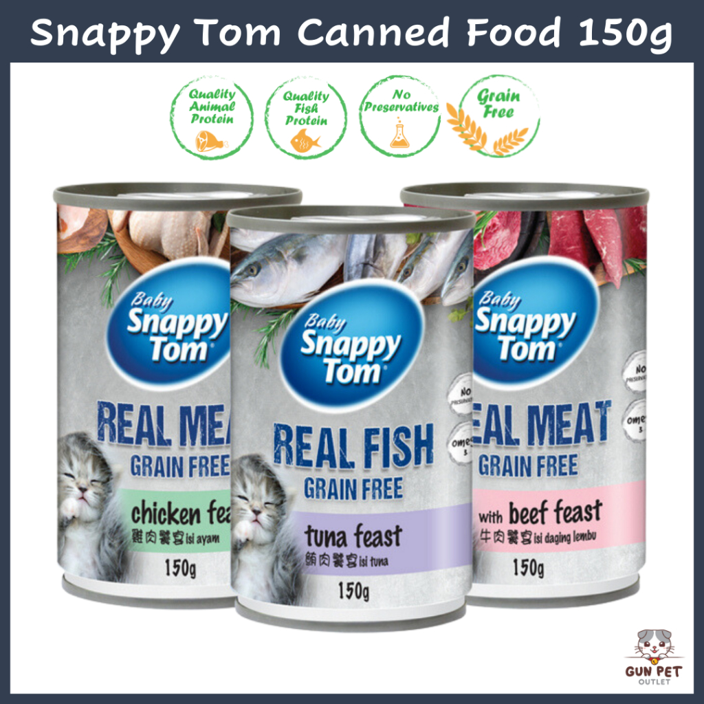 GUN PET Snappy Tom Kitten Baby Canned Food Wet Food Makanan Anak Kucing 幼猫罐头 150g