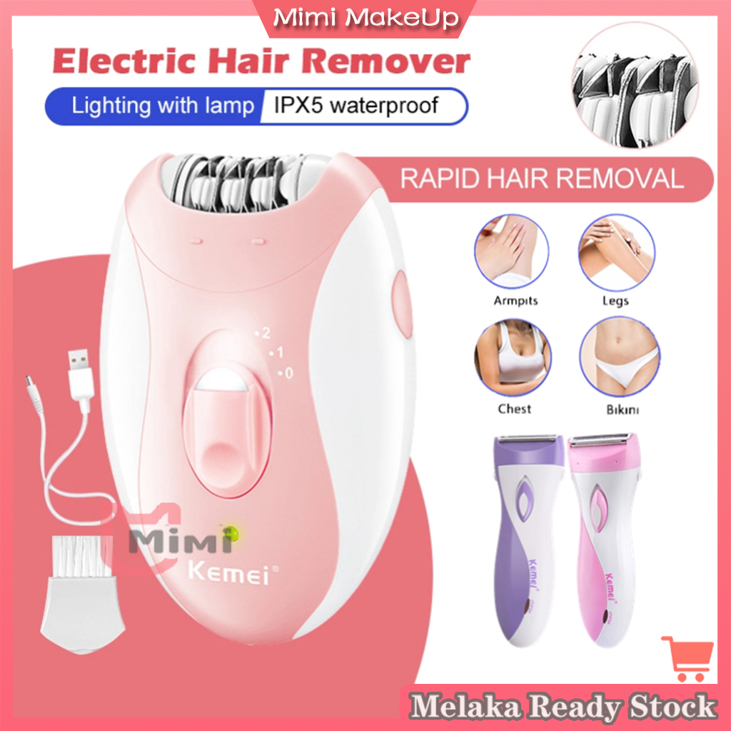 KEMEI Women's Shaver Epilator Electric Rechargeable Lady Shaving Trimmer Hair Removal For Female Leg Bikini Underarm