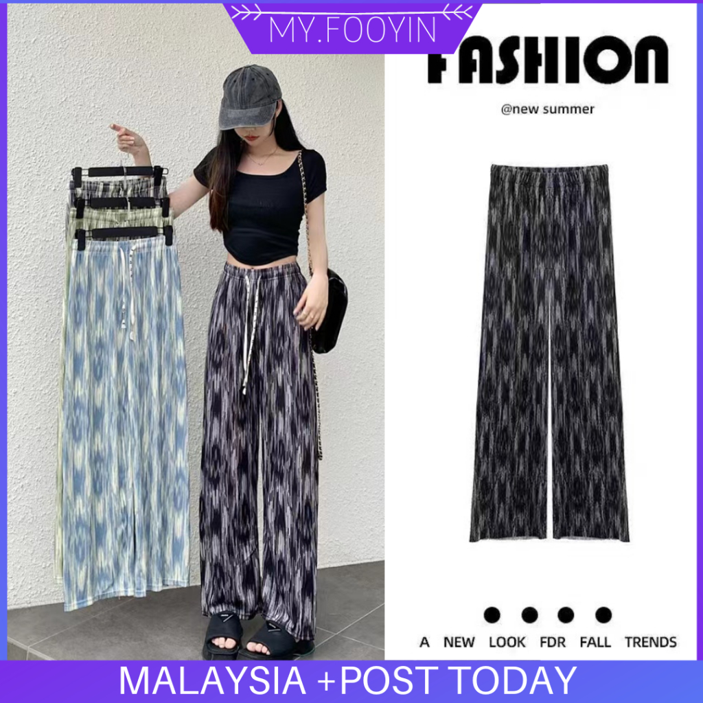 Y15 Y2 READY STOCK MYFOOYIN Muslimah Women Lady Palazzo Pleated Plain Pant Palazzo Seluar Labuh Palazo Perempuan Termura