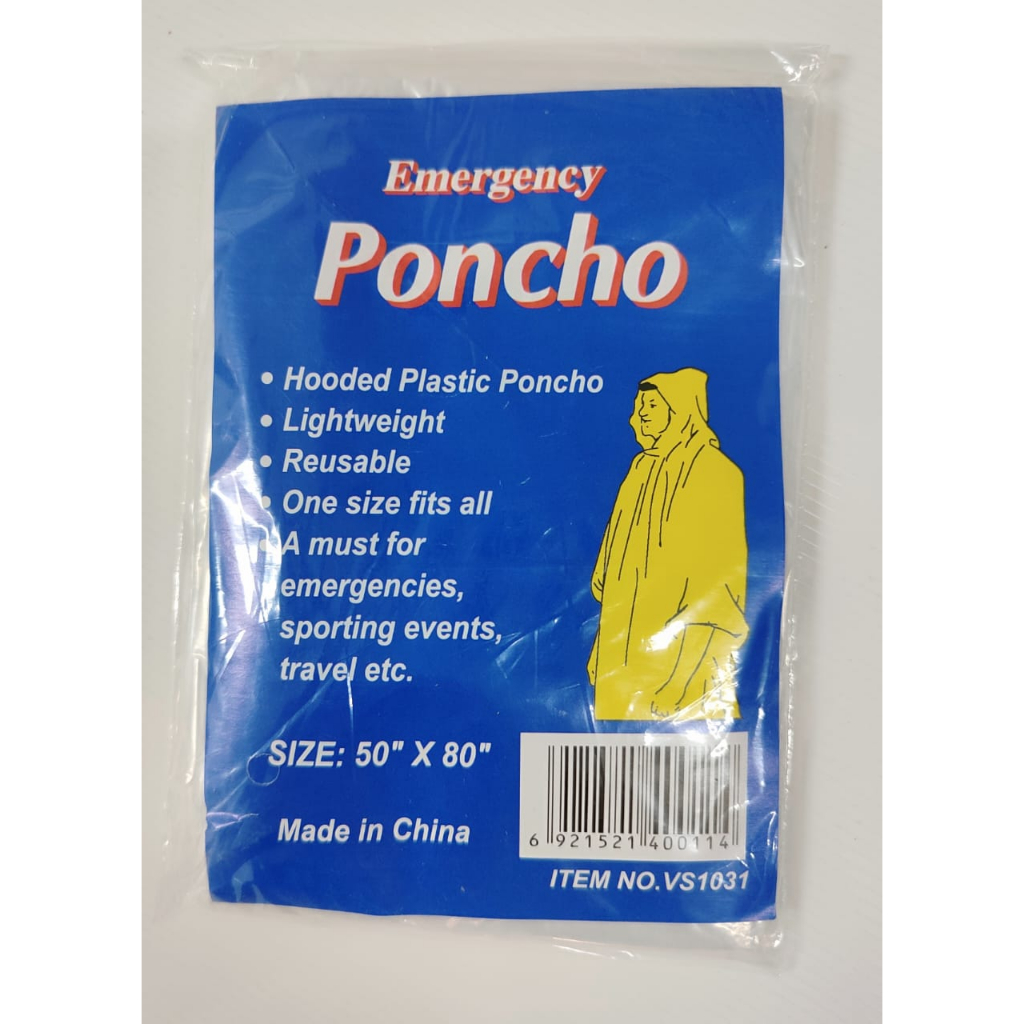 Poncho Disposable Raincoat Unisex/ Baju Hujan Plastik/Disposable Waterproof Raincoat Plastic Raincoat Rainwear Poncho/雨衣