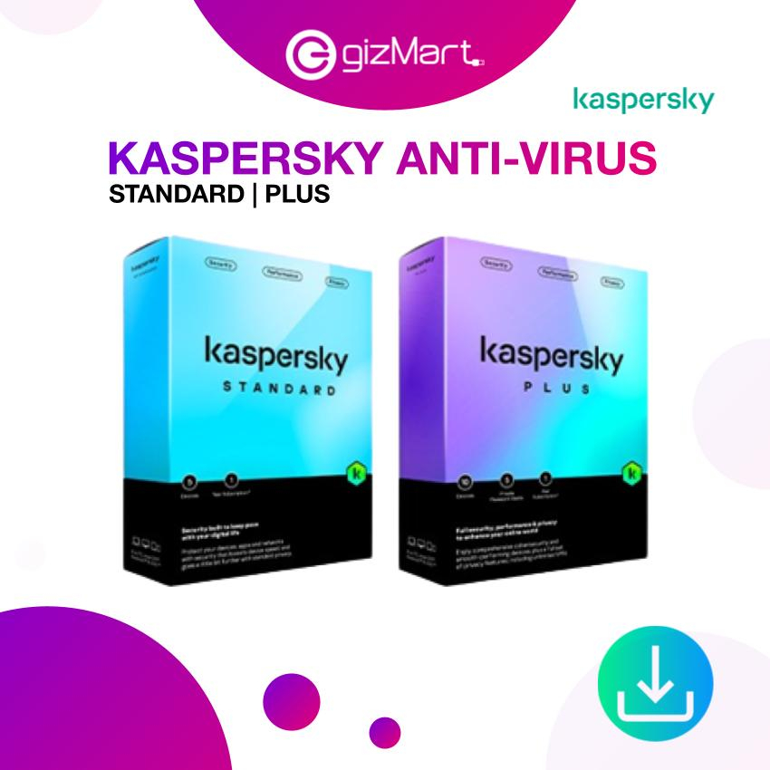 Genuine Kaspersky Standard | Kaspersky Plus Anti Virus Security Software - 1 Year License (Product Key)