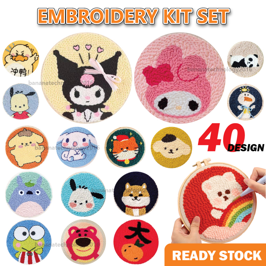 [Full Set] Embroidery Kit Sewing kit Sewing Kit Set Embroidery Kit Set Beginner Sulaman Cross Stitch Set Embroidery Kit