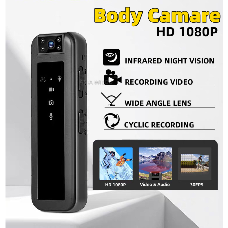 1080P HD Police Body Camera Portable Body-Worn Camera Night Vision for Security Guards Personal Use